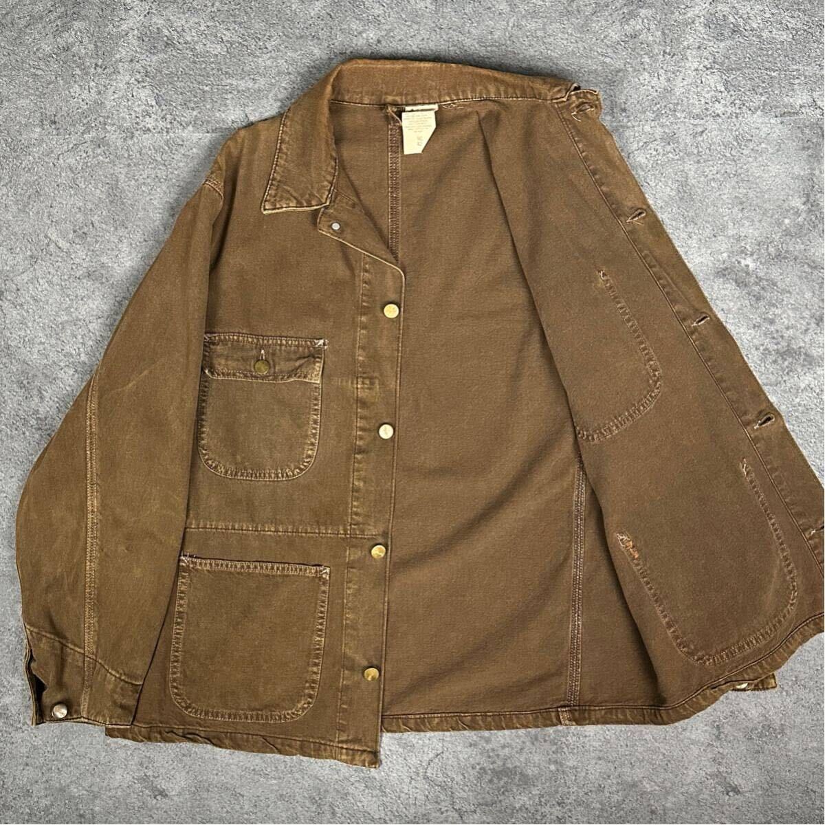 carhartt 80s 90s ビンテージ 裏地なし チョアコート ブラウン carhartt 80s 90s ビンテージ 裏地なし チョアコート ブラウン