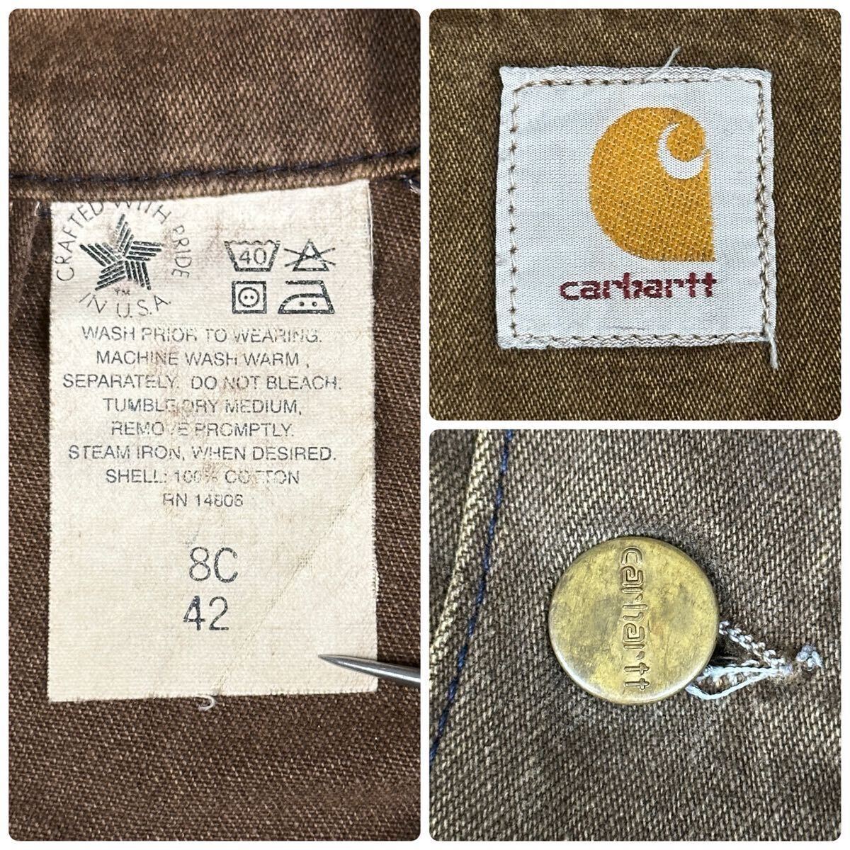 carhartt 80s 90s ビンテージ 裏地なし チョアコート ブラウン carhartt 80s 90s ビンテージ 裏地なし チョアコート ブラウン