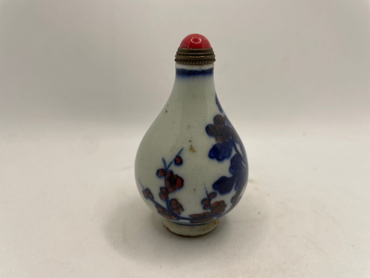 唐物 中国 清時代 染付 辰砂 鼻煙壺 小瓶 古美術 古伊万里 古染 唐物 中国 清時代 染付 辰砂 鼻煙壺 小瓶 古美術 古伊万里 古染