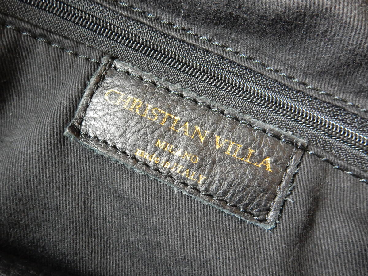 イタリア製☆本革☆CHRISTIAN VILLA(クリスチャン ヴィラ)☆B5対応☆5ポケット☆南京錠、鍵付き☆ハンドバッグ アイボリー×ブラック_画像10