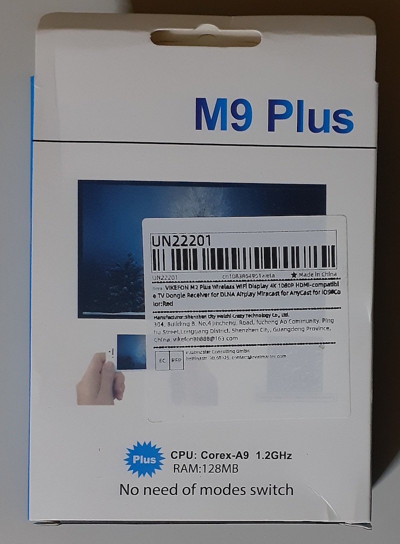 5195 AnyCast M9 Plus 1080Pドングルレシーバー HDMIミラーキャスト Anycast無線HDMIアダプター Wifiディスプレイ