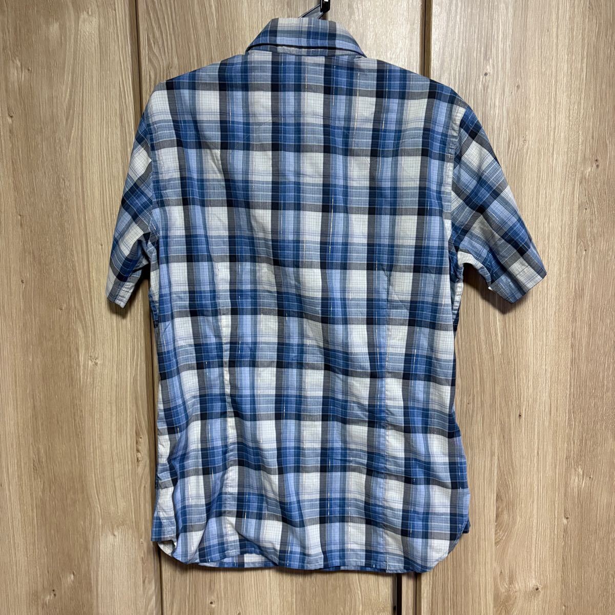 923 paul smith ポールスミス ジーンズ　半袖チェックウエスタンシャツ　L