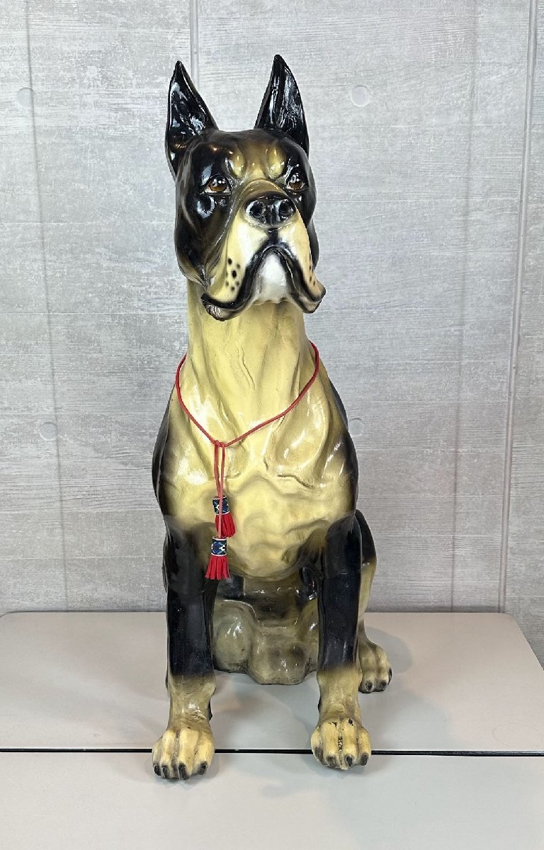 陶器動物 ボクサー 大型犬 インテリア オブジェ 置物