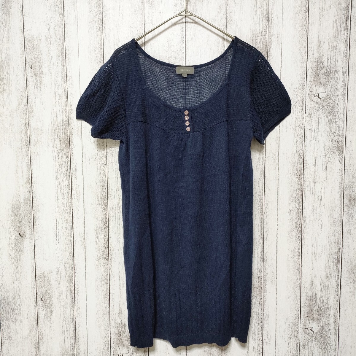 field/dream　(L)　リネンコットン ニットチュニック　オンワード樫山