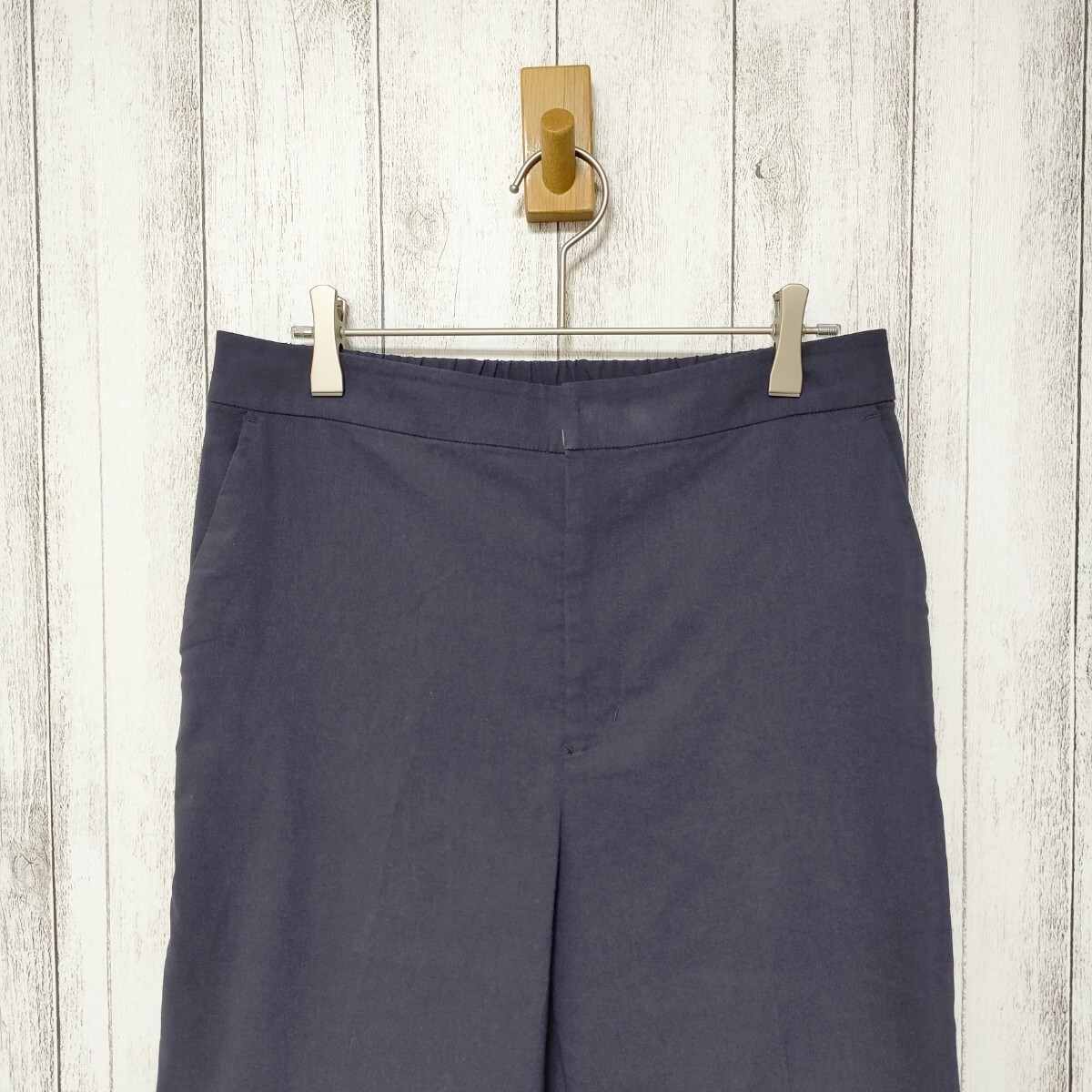 INED イネド サイズ11　リネン混 スラックス ストレッチ ノータックパンツ