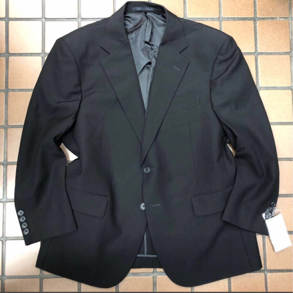 新品☆未使用【BE3 S相当★希少サイズ】2Bシングルスーツ 礼服 メンズスーツ ブラックフォーマル 背抜き 冠婚葬祭 喪服 黒 アジャスター_画像2