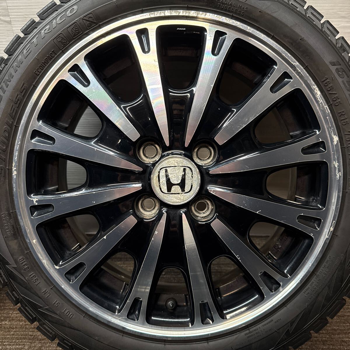 165/55R15 PIRELLI/ICE ASIMMETRICO 2018年制 ホンダ N-BOX カスタム 純正 15インチ 4.5J ＋45 100 4H ダンロップ 4本 N-WGN N-ONE