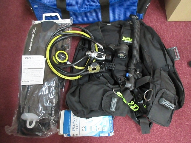 S6316 ジャンク スキューバダイビング 重器材セット AQUA LUNG BCジャケット Lサイズ / レギュレータ / TUSA SF-5000 フィン 現状渡し