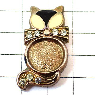 ピンバッジ・ネコ猫ラインストーン◆フランス限定ピンズ◆レアなヴィンテージものピンバッチ