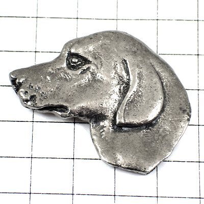 ピンバッジ・ゴールデンレトリバー犬ピューター製シルバー銀色◆フランス限定ピンズ◆レアなヴィンテージものピンバッチ