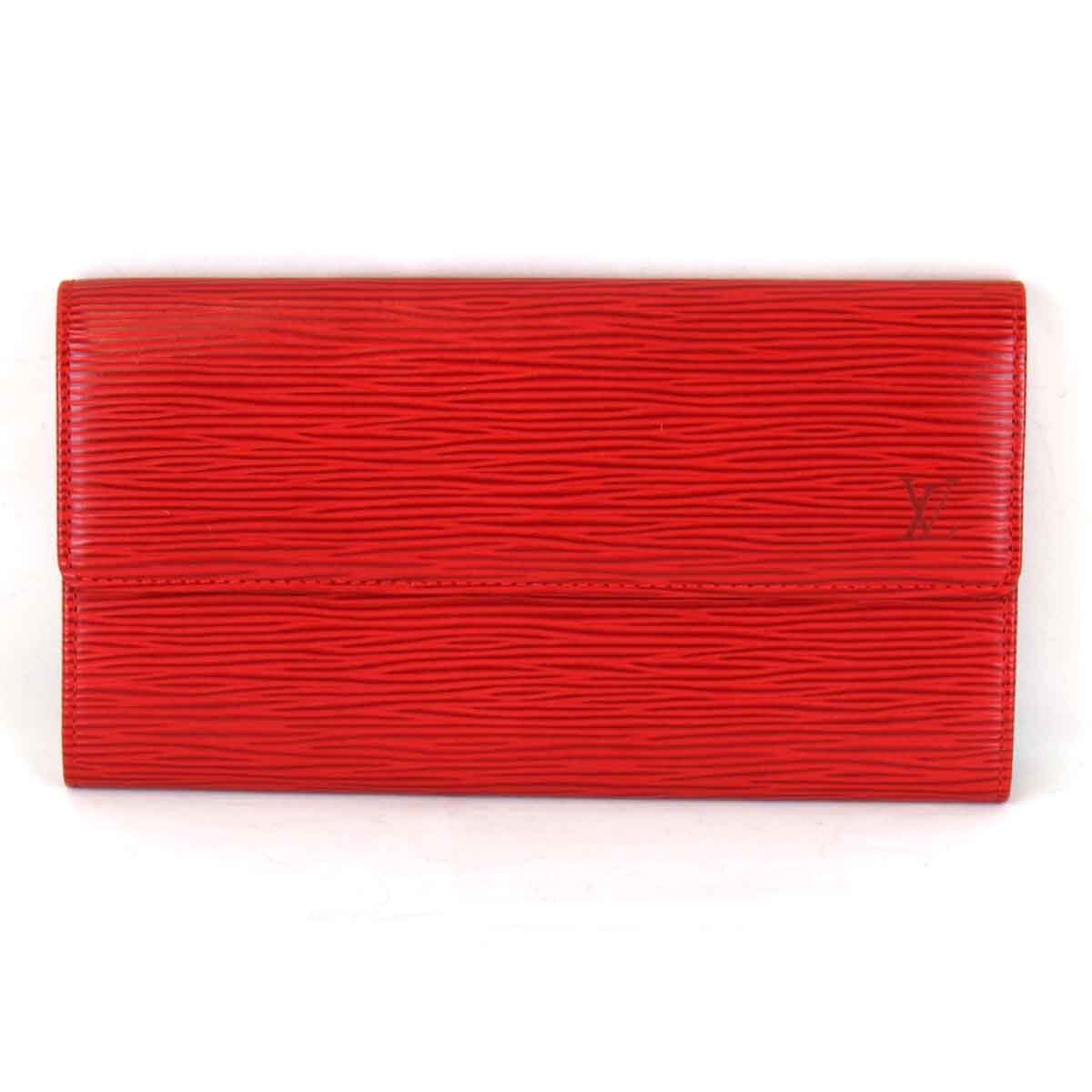 『USED』 LOUIS VUITTON ルイ・ヴィトン ポシェット・ポルトモネ・クレディ M63577 長財布 レッド エピレザー