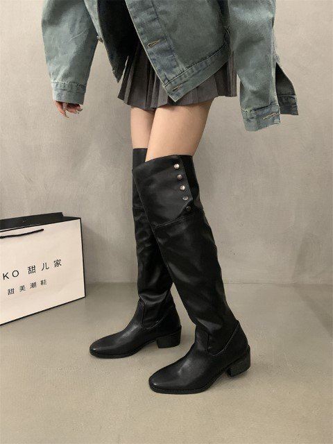 西部カウボーイブーツ サドルブーツ ロングブーツ 【35】22.5cm ブラック1