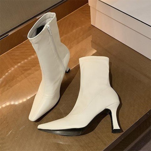 ショートブーツ 薄いブーツ OL 通勤 ショートチューブ 38 ブラック