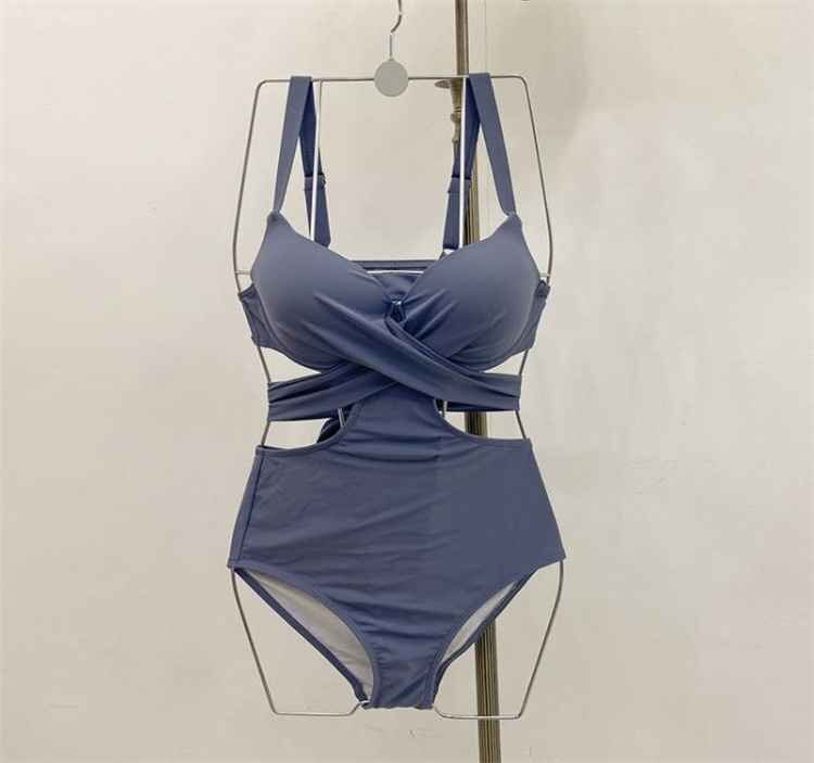 ビキニ 水着 新品 ワンピース水着 セクシー ハイウエスト レディース M グレー