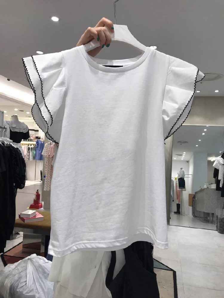 ブラウス Tシャツ トップス シンプル 新品 ラウンドネック S ブラック