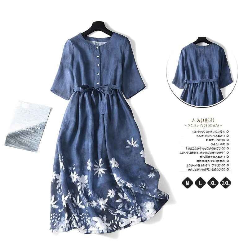 ワンピース レディース きれいめ シャツワンピース ロング 大きいサイズ 着痩せ XL ブルー