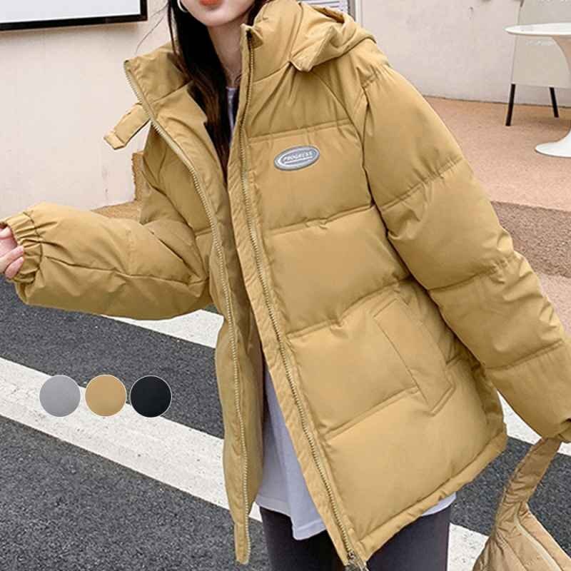 エコダウンジャケットフード付き ブルゾン L グレー