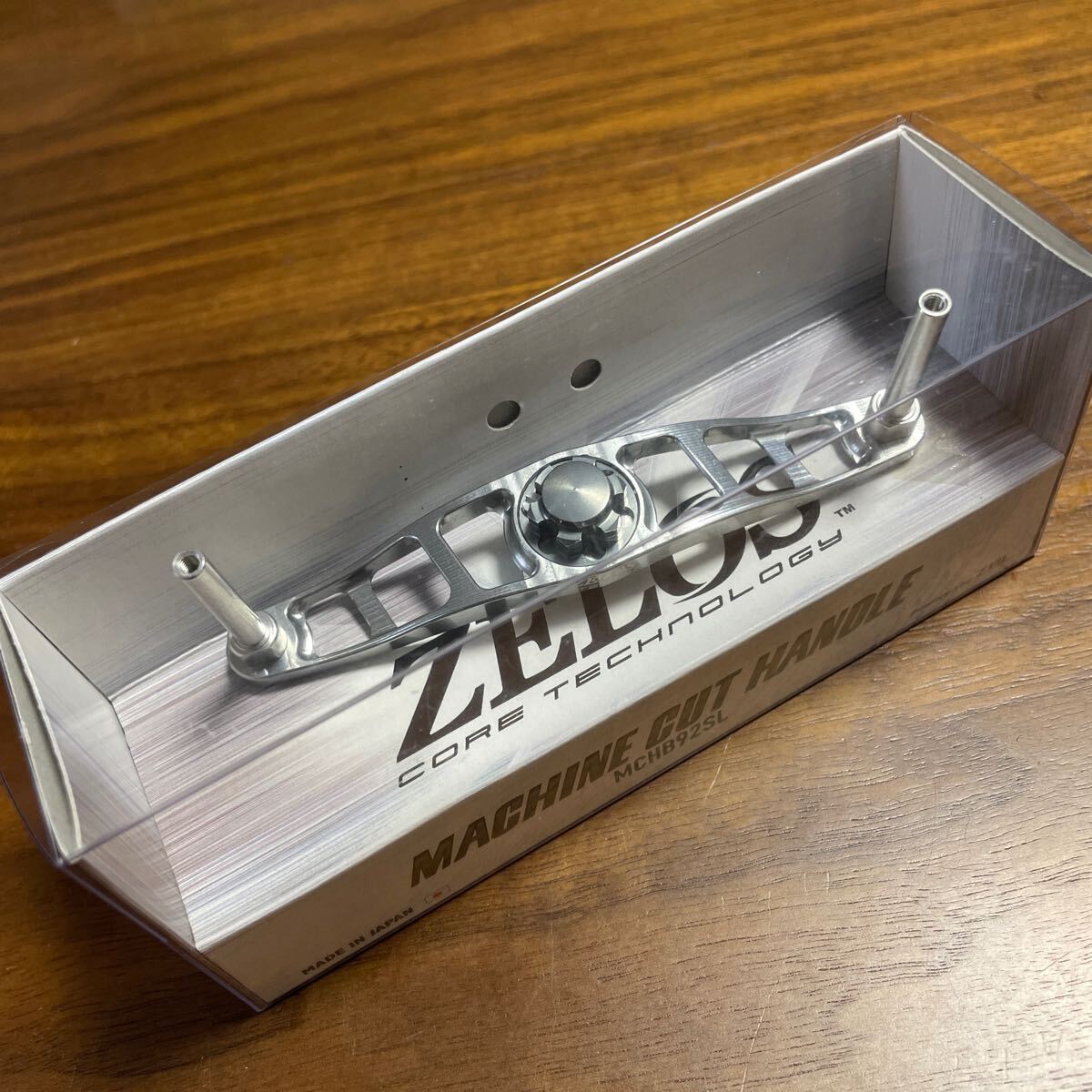 装着のみ未使用品 ZPI ZELOS (ゼロス) マシンカットハンドル 左巻き用 シマノ対応 92mm チタンシルバー/ガンメタ ノブ無 MCHB92SL-TGM