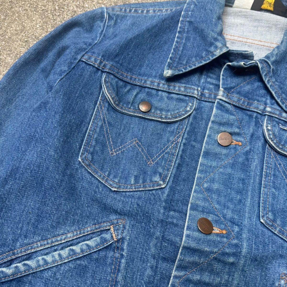 濃紺 70s 80s Wrangler 124mj デニムジャケット ラングラー 24mjz ヴィンテージ インディゴ ジージャン USA制 アメリカ制 Levi's 38