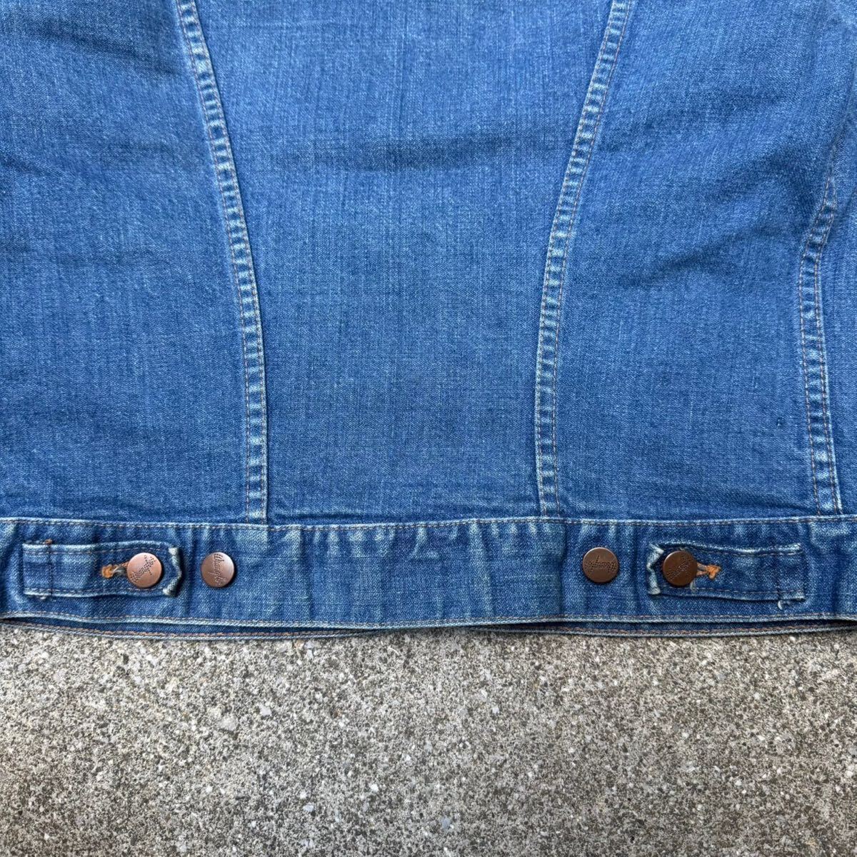 濃紺 70s 80s Wrangler 124mj デニムジャケット ラングラー 24mjz ヴィンテージ インディゴ ジージャン USA制 アメリカ制 Levi's 38