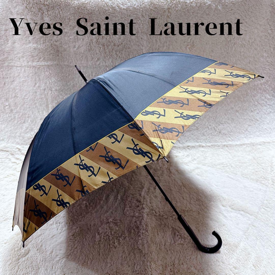 YVES SAINT もらい LAURENT イヴサンローラン 傘 総柄 ロゴ YVES SAINT もらい LAURENT イヴサンローラン 傘 総柄 ロゴ