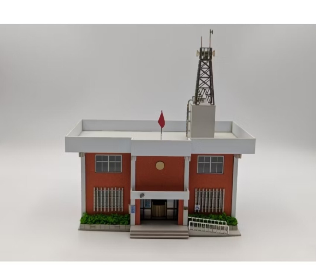 台湾 建築 紙模型 ペーパークラフト 1/150 Nゲージサイズ 派出所 建物 ストラクチャー 海外 鉄道模型 ジオラマ