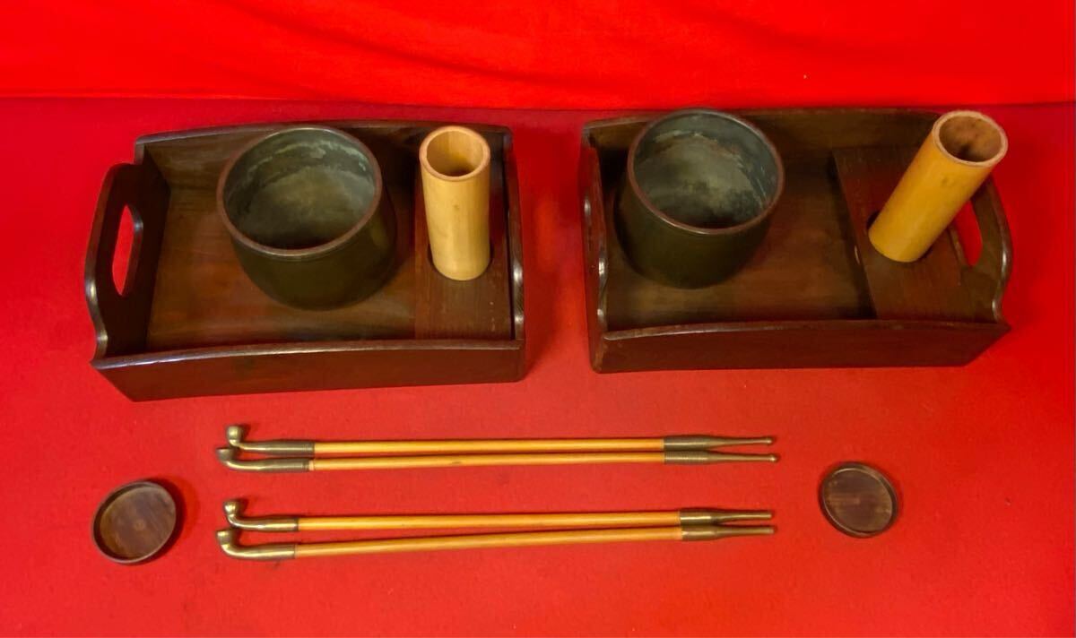 茶道具『明治19年製 煙草盆 時代物 莨盆』茶事 茶会 腰掛待合 骨董 古い