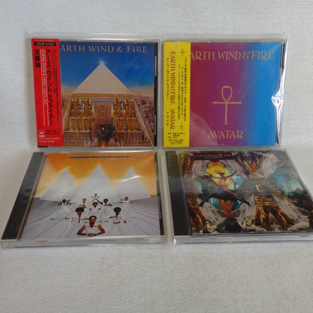アース・ウィンド＆ファイアー　CD4枚セット　まとめて　/　太陽神｜スピリット｜アヴェタ｜千年伝説　　国内正規セル版　　国内正規セル版
