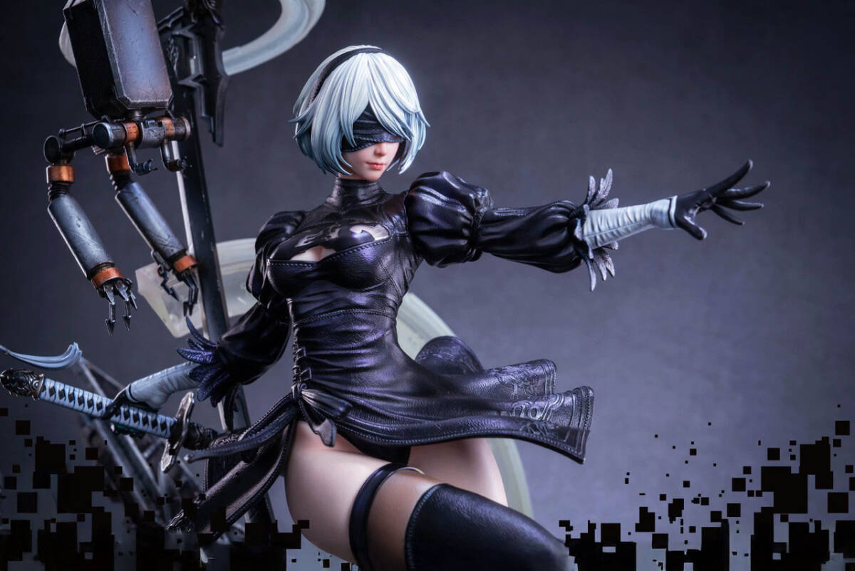 ニーア オートマタ 2B 完成塗装済みスタチュー 高さ61cm ヘッド2 ニーア オートマタ 2B 完成塗装済みスタチュー 高さ61cm ヘッド2