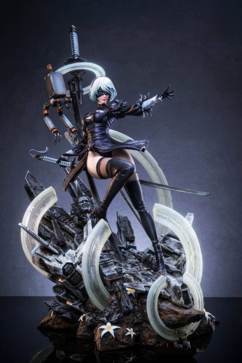 ニーア オートマタ 2B 完成塗装済みスタチュー 高さ61cm ヘッド2 ニーア オートマタ 2B 完成塗装済みスタチュー 高さ61cm ヘッド2