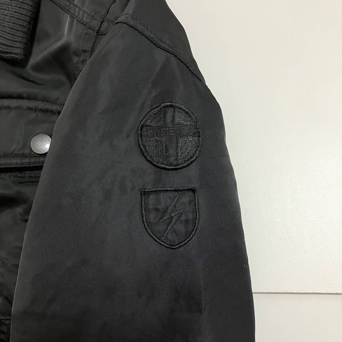 90s 00s HYSTERIC GLAMOUR 中綿 ナイロン ジャケット 黒 Fサイズ ヒステリックグラマー ミリタリー ブルゾン VINTAGE archive 4120326