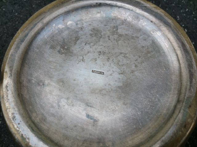 ブラス アンティーク アイアン 灰皿 インダストリアル アシュトレー 真鍮 φ13cm ヤレ感最高! レア TOHKIN_画像3