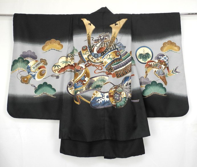 sin 大特価！七五三や5月の節句・お祝い着に ◇薄藤色系　兜◇2歳男の子着物・羽織セット5999【中古】 人気の藤色あつめました Vol.2七五三 着物 7歳 フル