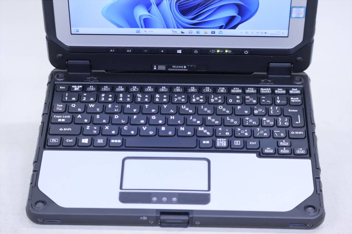 即配 使用感少 Windows11 超堅(jiān)牢 防水防塵 タッチパネル 2in1 タブレット TOUGHBOOK CF-20E0385VJ i5-7Y57 RAM4GB SSD128GB 10.1WUXGA