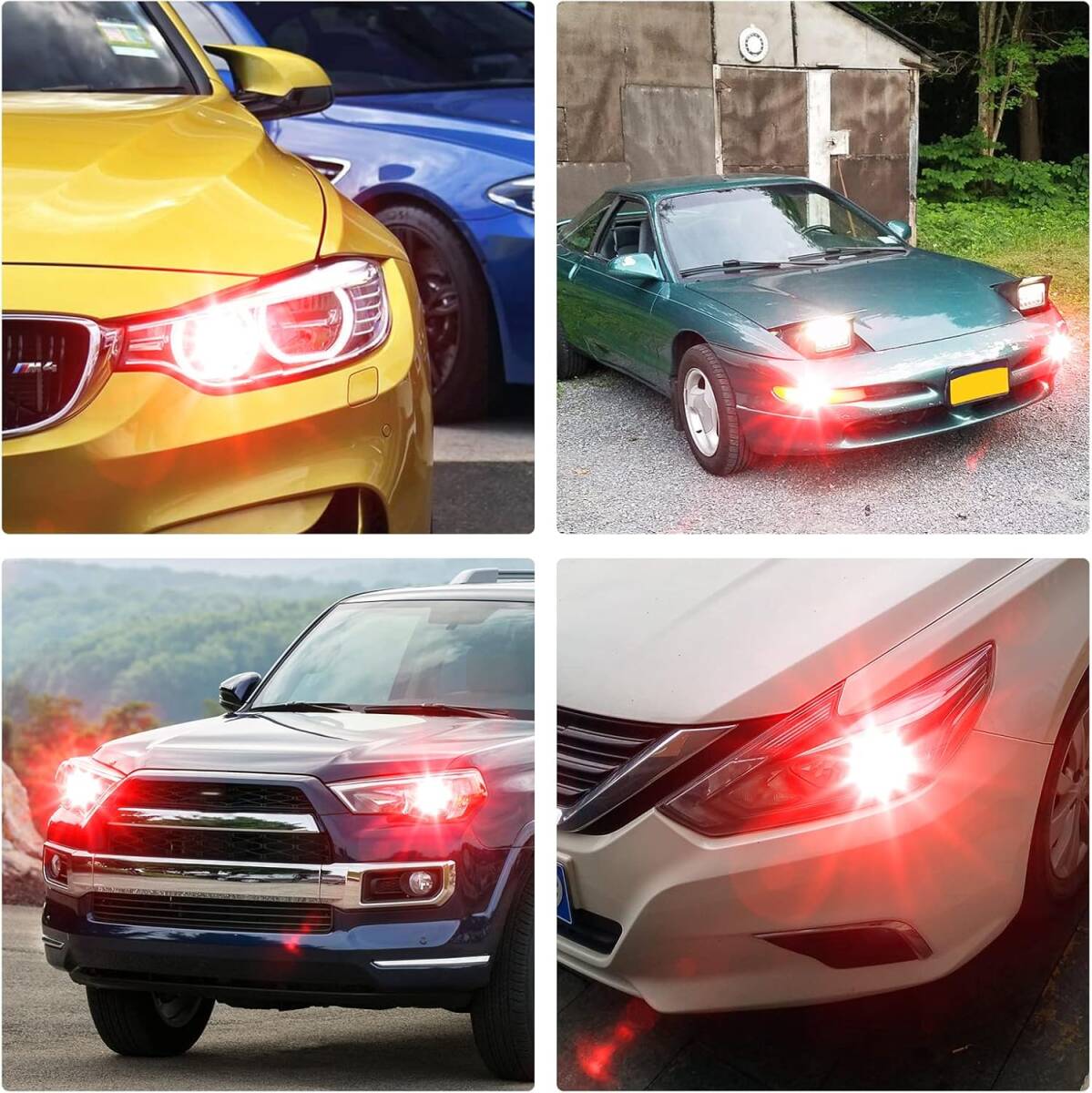 1156 BA15S P21W LED電球 レッド 144-SMD CANBUSエラー対策12V テール ストップランプ