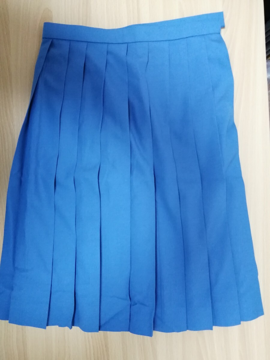 岡山県[私立創志学園高校]女子制服　夏服スカート(W66.L60)　水色オプションスカート　旧モデル　MICHELKLEIN
