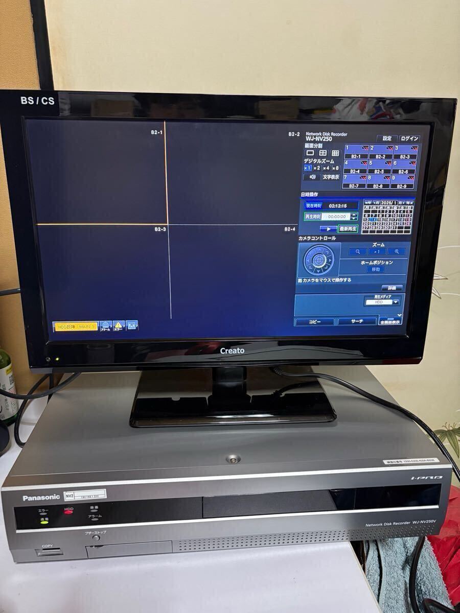 Panasonic/パナソニック　ネットワークディスクレコーダー　WJ-NV250V2 HDD無　本体のみ　通電映像出OK ジャンク扱い　②