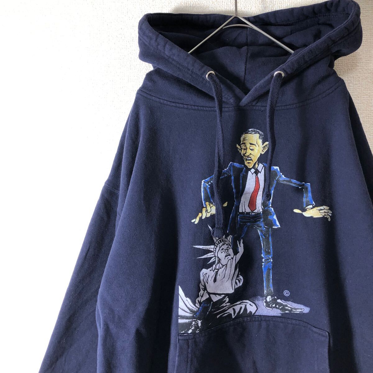 ジャージーズ　スウェット　クルーネック　刺繍ロゴ　ヘビーオンス　アメリカ古着　L