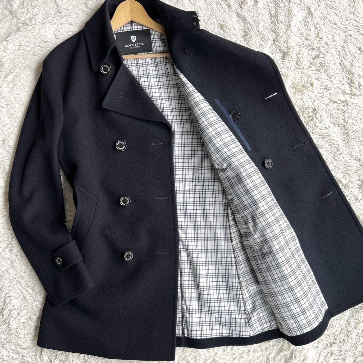 専用 BLACKLABEL CREST BRIDGE Lサイズ ピーコート Yahoo!オークション - 希少L BLACK LABEL CRESTBRIDGE ブラック
