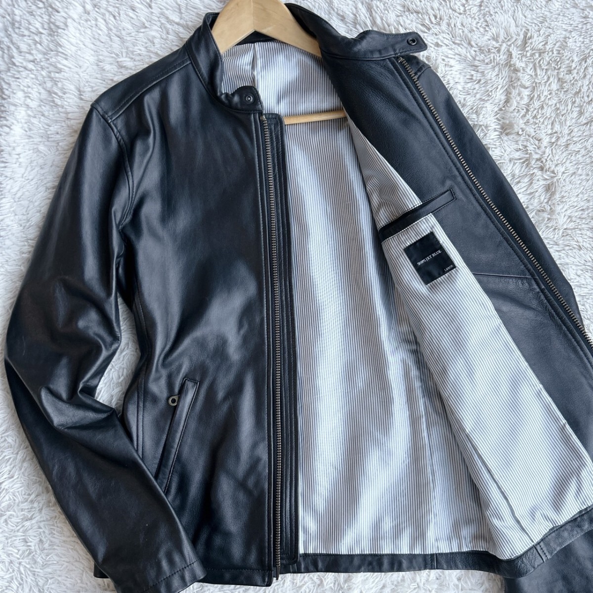 専用です♡シップスジェットブルー♡ライダースジャケット♡羊皮 専用です♡シップスジェットブルー♡ライダースジャケット♡羊皮