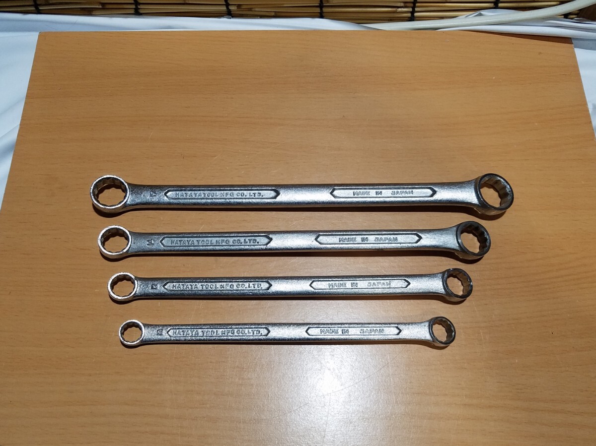 175-1 畑屋 めがねレンチ 4本セット 中古品 HATAYA 名古屋 畑屋製 HATAYA TOOL MFG CO.LTD. 10-12 12-14 14-17 17-19