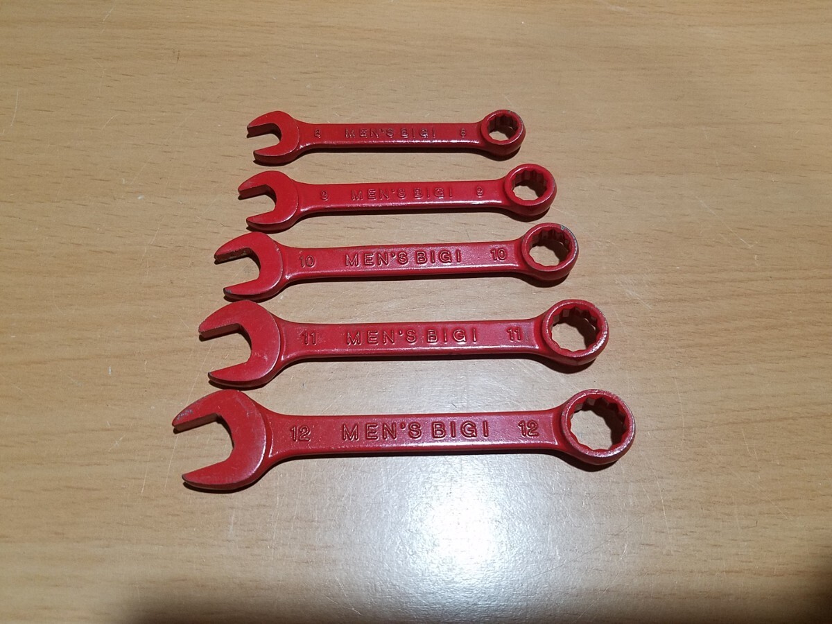 177-1 MEN'S BIGI コンビネーションレンチ 5本セット 中古品 8-9-10-11-12 BEST TOOL 非売品 ノベルティ メンズ ビギ