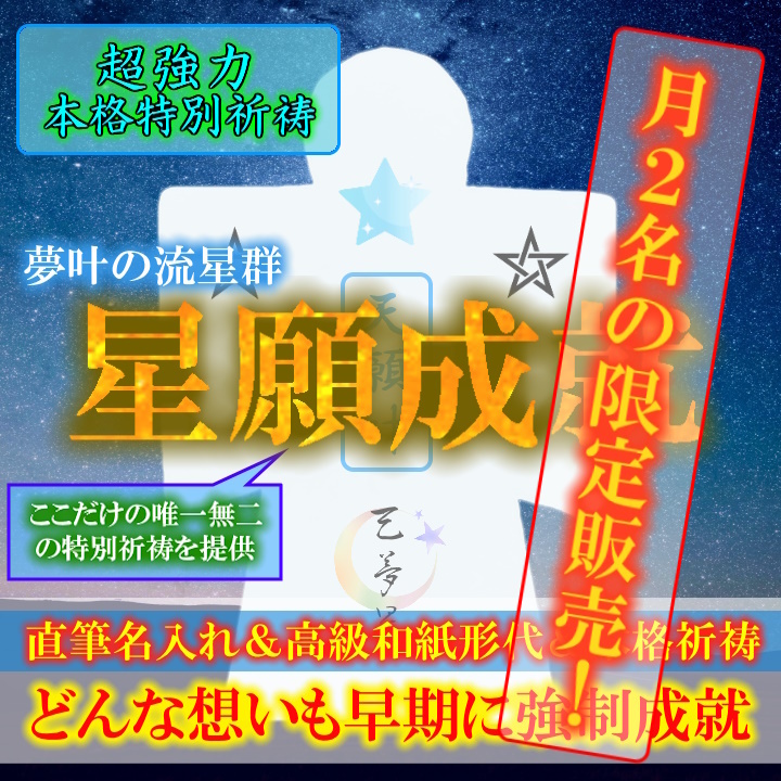 【星願成就 夢叶の流星群】お守り 願望成就 夢叶う 願い 開運 金運 縁結び 奇跡引き寄せ 形代