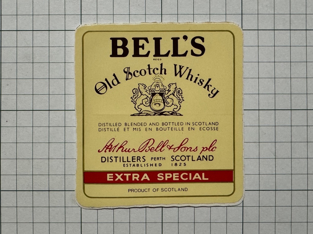 フランス 古い ステッカー BELL'S スコットランド産 ウイスキー デカール +Ad