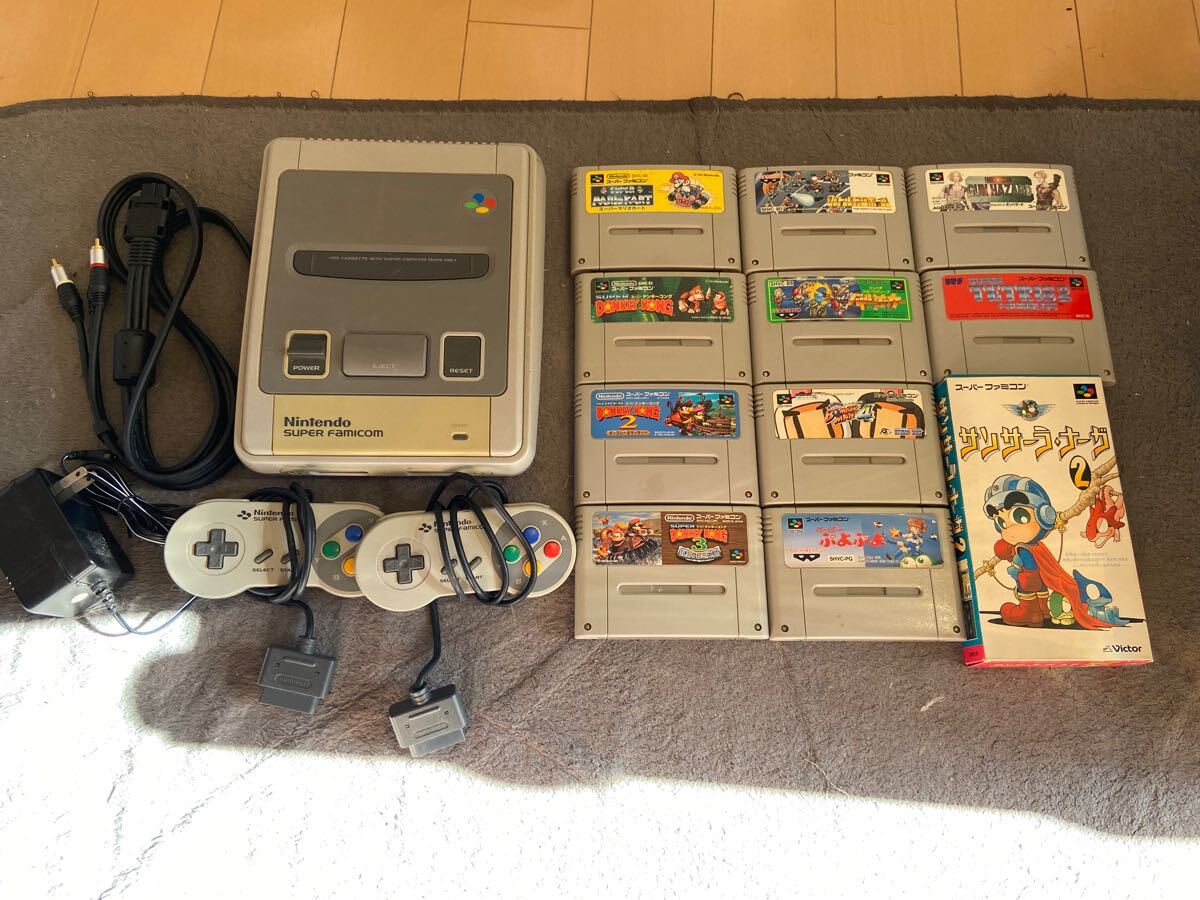 任天堂 スーパーファミコン　すぐ遊べるセット コントローラー ケーブル アダプタ　ドンキーコング　マリオカート