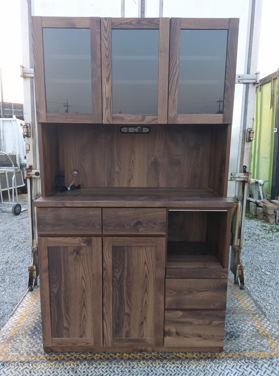 隈木工所 食器棚 キッチンボード 1050P チャトラ（BR）引取可 愛知県豊橋市