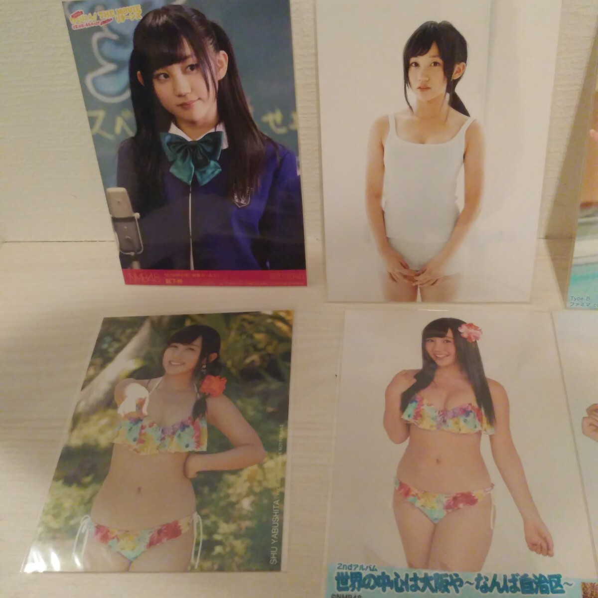 公式レア)直筆サイン 生写真 元NMB48 薮下柊 水着 9枚まとめ