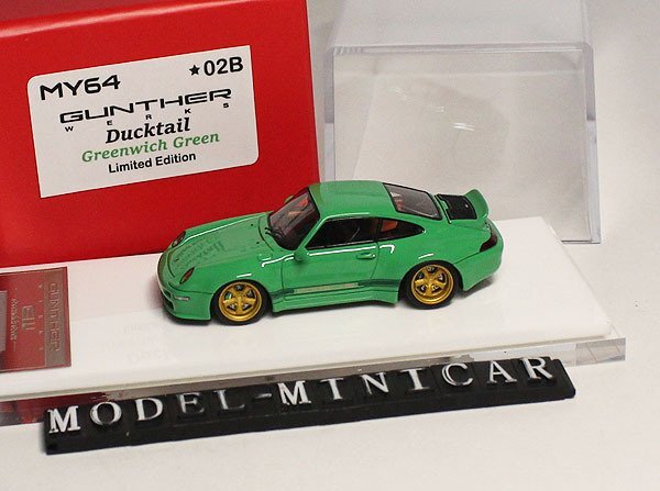 ▲超希少！Green！限定品！MY64 1/64 ポルシェ Porsche 911 Gunther Werks 400R 新品 SCM