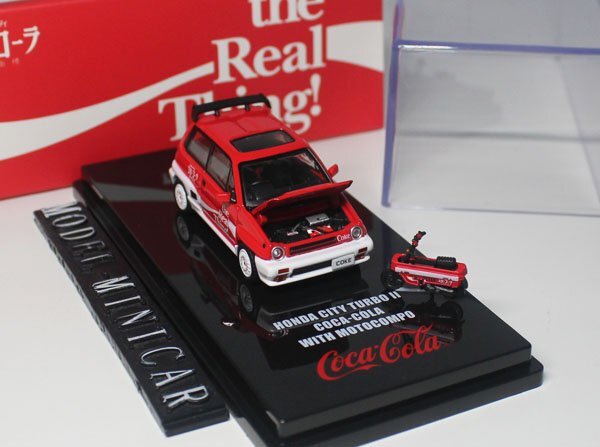 ▲超希少！INNO 1/64 ホンダ Honda CITY TURBO II Coca-Cola Livery With Motocompo COKE058 新品