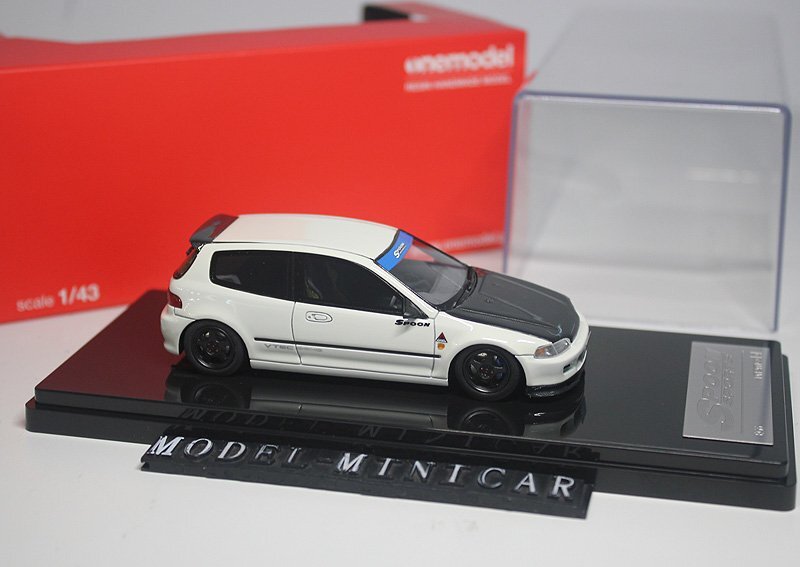 ▲入手困難！White！世界限定！OneModel 1/43 ホンダ Honda Civic シビック EG6 Spoon Sport Resin Model ONE MODEL